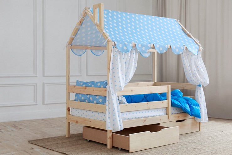 Кровать детская Домик с ящиками, без покраски в Тамбове - изображение 2