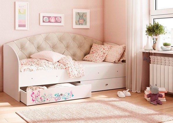 Детская кровать Эльза без бортика, Бежевый (латы) в Тамбове - изображение