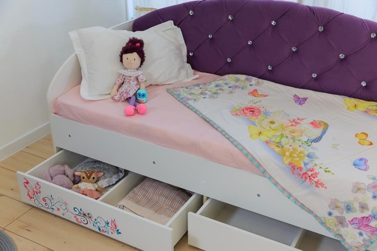 Кровать детская Эльза без бортика, Фиолетовый (латы) в Тамбове - изображение 6