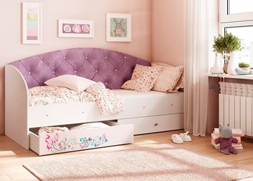 Кровать детская Эльза без бортика, Фиолетовый (латы) в Тамбове - предосмотр