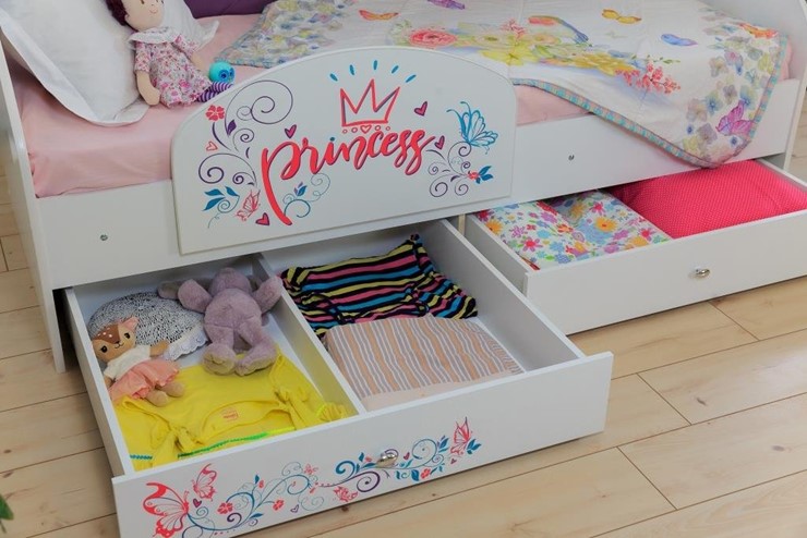 Детская кровать с ящиками Эльза с бортиком, Розовый (латы) в Тамбове - изображение 6