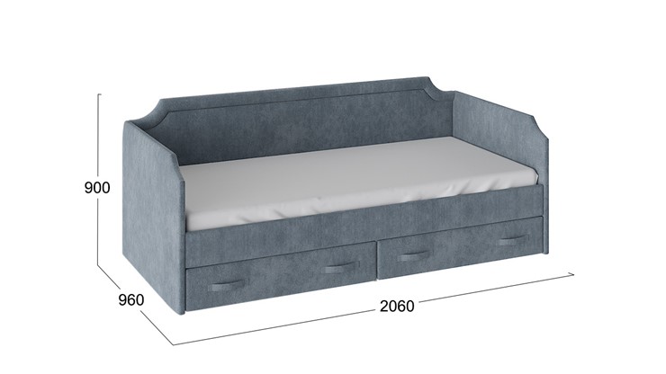 Подростковая кровать Кантри Тип 1, ТД-308.12.02 (Замша синяя) в Тамбове - изображение 2