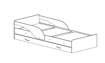 Кровать с ящиками Максимка, цвет Млечный дуб в Тамбове - предосмотр 1