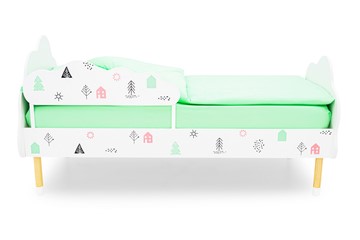Кровать детская Stumpa Облако "Домики розовый, бирюзовый" в Тамбове - предосмотр 1