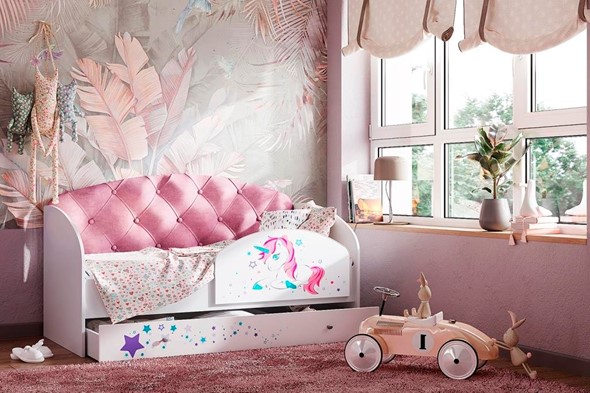 Детская кровать Звездочка с бортиком, Розовый в Тамбове - изображение