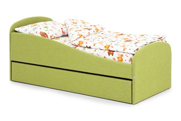 Мягкая кровать с ящиком Letmo авокадо (рогожка) в Тамбове
