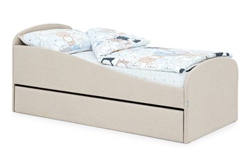 Мягкая кровать с ящиком Letmo карамель (рогожка) в Тамбове