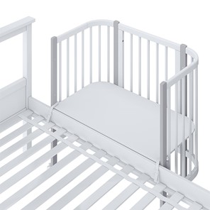 Кроватка приставная POLINI Kids Simple 120 Белый / Серый в Тамбове - предосмотр 4