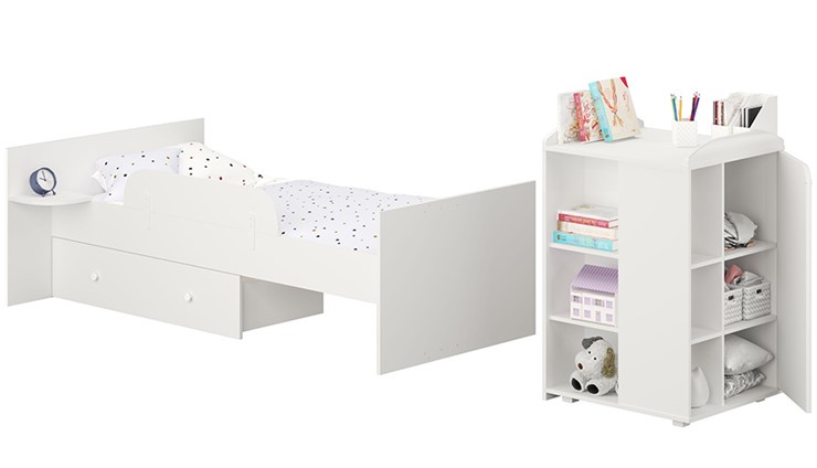 Многофункциональная кровать с комодом POLINI Kids Ameli 900 Белый, серия AMELI в Тамбове - изображение 1
