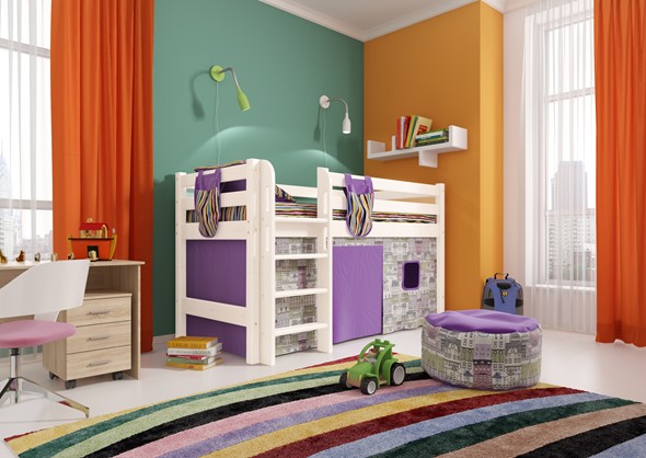 Детская кровать-чердак Соня, Вариант 11 Белый в Тамбове - изображение