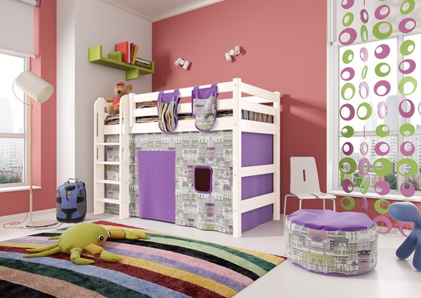 Кровать-чердак детская Соня,  Вариант 5 Белый в Тамбове - изображение