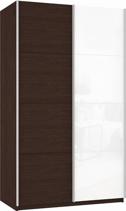Шкаф Прайм (ДСП/Белое стекло) 1200x570x2300, венге в Тамбове - изображение