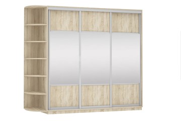 Шкаф 3-дверный Экспресс (Комби), со стеллажом 2100х600х2200, дуб сонома в Тамбове