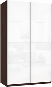 Шкаф 2-дверный Прайм (Белое стекло/Белое стекло) 1200x570x2300, венге в Тамбове - предосмотр