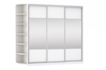 Шкаф 3-створчатый Экспресс (Комби), со стеллажом 2400х600х2400, белый снег в Тамбове