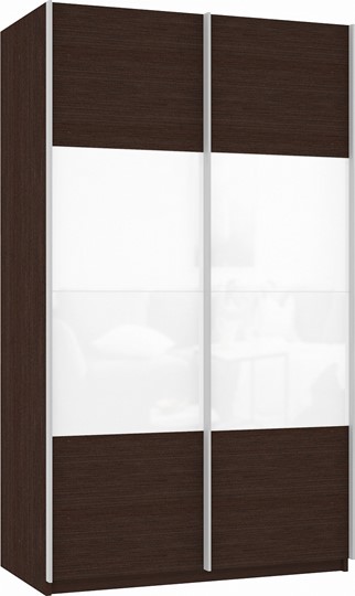 Шкаф Прайм (ДСП/Белое стекло) 1200x570x2300, венге в Тамбове - изображение 2