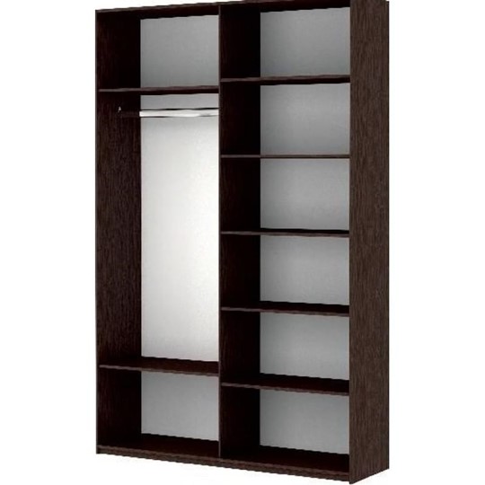 Шкаф Прайм (Зеркало/Белое стекло) 1600x570x2300, венге в Тамбове - изображение 1