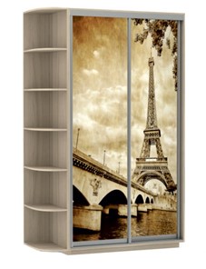 Шкаф Хит, 1500x600x2200, фотопечать, со стеллажом, париж, шимо светлый в Тамбове