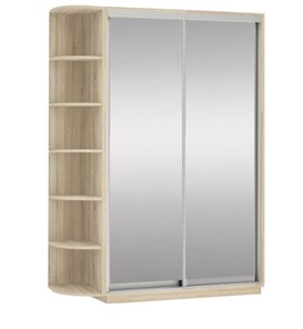 Шкаф 2-дверный Экспресс (2 зеркала), со стеллажом 1700x600x2400, дуб сонома в Тамбове