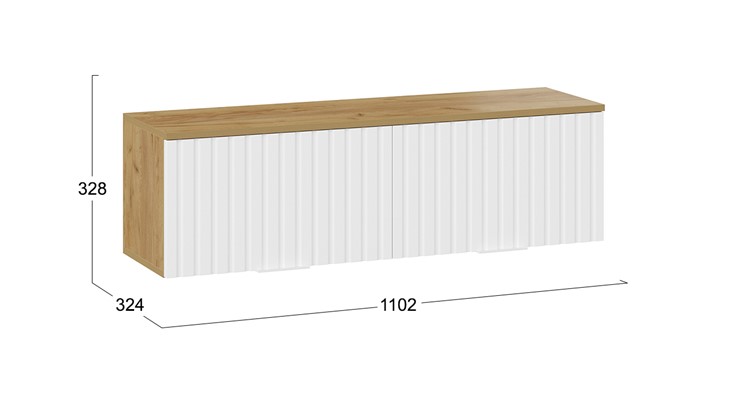 Шкаф настенный Хилтон 1100 (Дуб Крафт Золотой/Белый матовый) в Тамбове - изображение 4