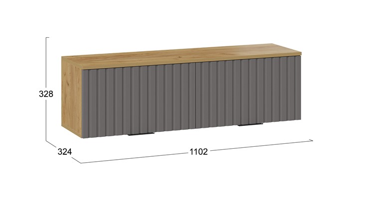 Шкаф навесной Хилтон 1100 (Дуб Крафт золотой/Графит матовый) в Тамбове - изображение 4