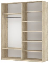 Шкаф 2-створчатый Прайм (ДСП/Белое стекло) 1600x570x2300, венге в Тамбове - предосмотр 1