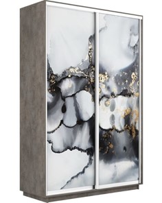 Шкаф 2-дверный Экспресс 1400x450x2400, Абстракция серая/бетон в Тамбове