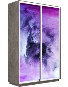 Шкаф 2-створчатый Экспресс 1400x600x2400, Фиолетовый дым/бетон в Тамбове