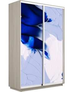 Шкаф-купе Экспресс 1600x600x2200, Абстракция бело-голубая/шимо светлый в Тамбове