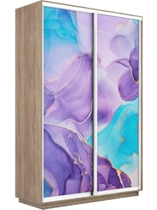 Шкаф 2-х дверный Экспресс 1600x600x2400, Абстракция фиолетовая/дуб сонома в Тамбове