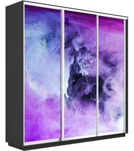 Шкаф 3-створчатый Экспресс 1800х450х2200, Фиолетовый дым/серый диамант в Тамбове