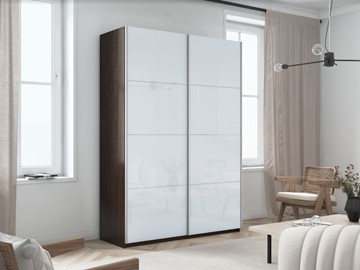 Шкаф 2-дверный Прайм (Белое стекло/Белое стекло) 1200x570x2300, венге в Тамбове - предосмотр 4