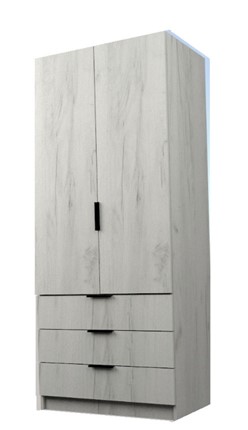 Шкаф двухдверный ЭШ2-РС-23-8-3я, Дуб Крафт белый 190х80х52 в Тамбове - изображение