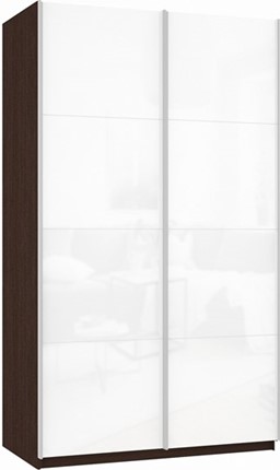 Шкаф-купе Прайм (Белое стекло/Белое стекло) 1600x570x2300, венге в Тамбове - изображение
