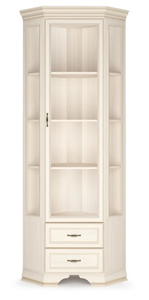 Шкаф-витрина угловой Сиена, Бодега белый / патина золото в Тамбове - изображение
