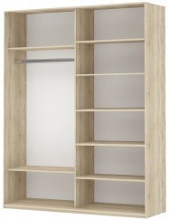 Шкаф 2-х створчатый Прайм (Зеркало/Белое стекло) 1400x570x2300, венге в Тамбове - предосмотр 1