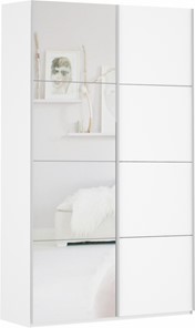 Шкаф 2-дверный Прайм (ДСП/Зеркало) 1200x570x2300, белый снег в Тамбове
