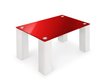 Журнальный столик Колизей-8, белый/красное стекло в Тамбове