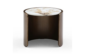 Журнальный стол ET3095CI (D40) белая керамика /бронзовый в Тамбове