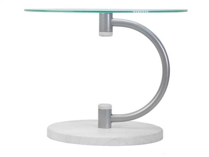 Стеклянный столик Дуэт 13Н (металлик-дуб дымчатый-прозр) в Тамбове - изображение 2