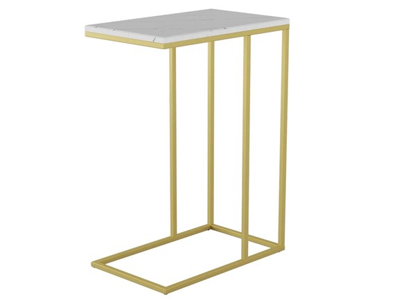 Приставной столик Агами Голд (белый мрамор) в Тамбове - изображение