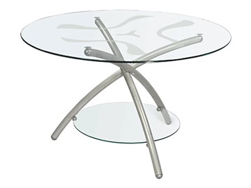Стеклянный столик Дуэт 3 (металлик-прозрачное) в Тамбове
