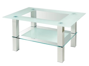 Стеклянный столик Кристалл 2 (алюминий-прозрачное) в Тамбове
