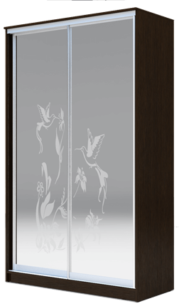 Шкаф двухстворчатый 2400х1362х620 два зеркала,"Колибри" ХИТ 24-14-66-03 Венге Аруба в Тамбове - изображение