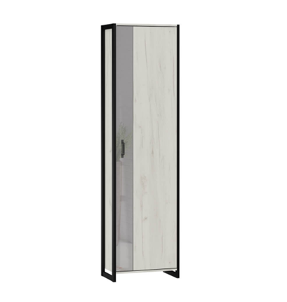 Шкаф одностворчатый Техно ЛД 678.320.000.002 Дуб крафт белый/черный (Корпус+дверь) в Тамбове - изображение