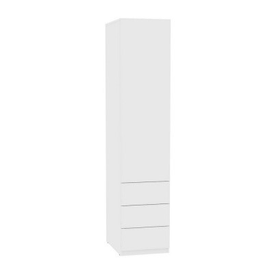 Шкаф распашной Риал (H14) 198х45х45 PUSH to OPEN, Белый в Тамбове - изображение