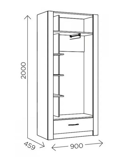 Шкаф гардеробный Ева 5 М1 дуб ирландский/белый матовый в Тамбове - изображение 2