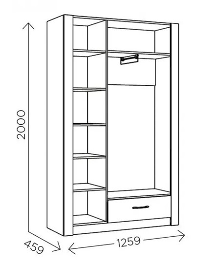 Шкаф гардеробный Ева 5 М2 дуб ирландский/белый матовый в Тамбове - изображение 2
