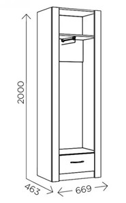 Шкаф гардеробный Ева 5 М3 дуб ирландский/белый матовый в Тамбове - предосмотр 1