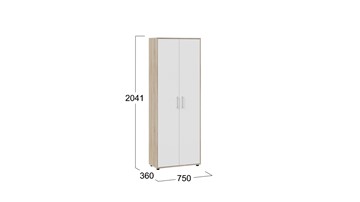Распашной шкаф комбинированный Витра тип 1 (Дуб сонома/Белый ясень) в Тамбове - предосмотр 4